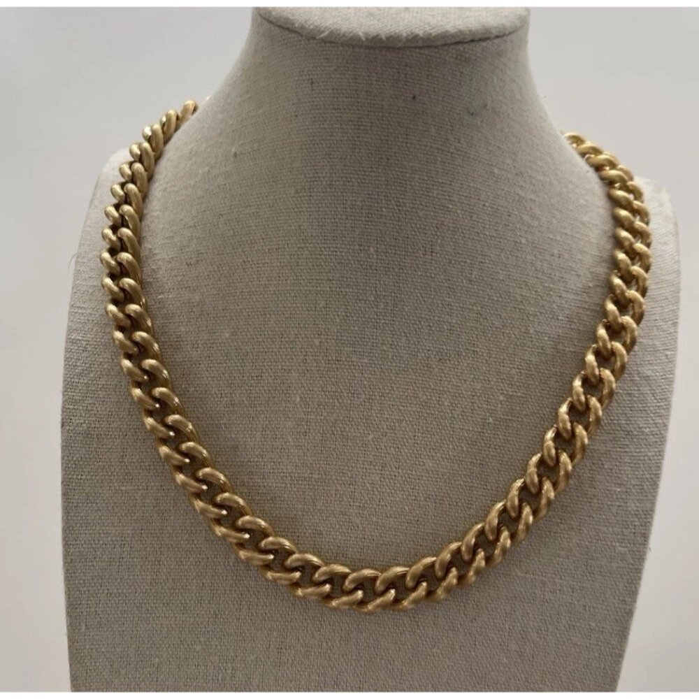 ZARA Gold And Silver Tone Chunky Chain Embossed Coin Necklace Women’s Sz 18.5”